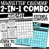 Editable Calendar 2022 2023 Newsletter Template Printable 