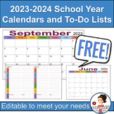 Editable Calendar 2023  2024 | Printable Monthly Calendar 