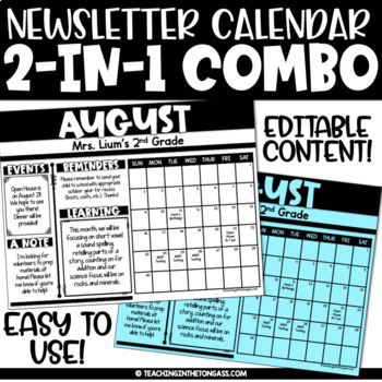 Preview of Editable Monthly Calendar Newsletter Template 2024 2025 Google Slides