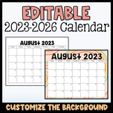 Monthly Editable Calendars 2024-2026 with FREE Updates - P