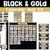 Editable Calendar Bulletin Board - Modern Black and Gold C