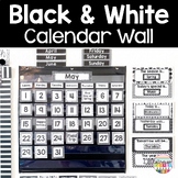 Editable Calendar Bulletin Board Black and White Classroom Decor