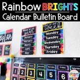 Editable Calendar Bulletin Board- Bright Rainbow Classroom