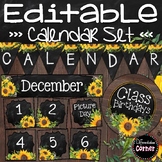 Editable Calendar Bulletin Board- Farmhouse Classroom Decor