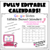 Editable Calendar Templates for Google Slides