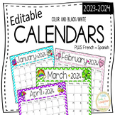 Editable Calendars 2022-2023 Spanish French English