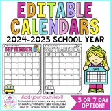 Editable Calendars 2024-2025 With FREE Updates!