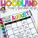 Editable Calendars 2024-2025 | Woodland Critters | + Googl