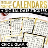 Editable Calendars: Chic & Glam, Portrait & Landscape