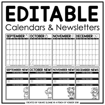 Preview of Editable Calendars & Newsletters: August 2023-June 2024