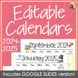 Calendars 2024 - 2025 Editable in Power Point and Google Slides™