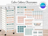 Editable Calm Colors Neutral Classroom Labels and Hanging 