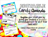 Editable Candy Awards! Brights & Black/White