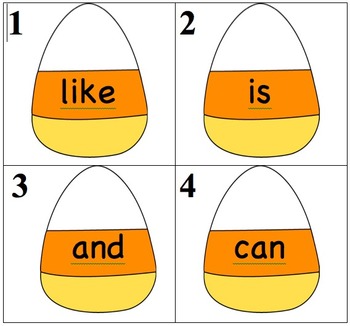 Preview of Editable Candy Corn Sight Word Search
