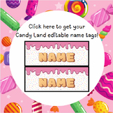 Editable Candy Land Name Tags