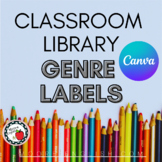 Editable Canva Classroom Library Genre Labels (Spine Labels)