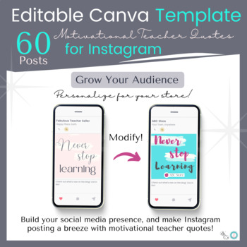 Preview of Editable Canva Templates | Instagram Posts | Social Media Marketing for Sellers