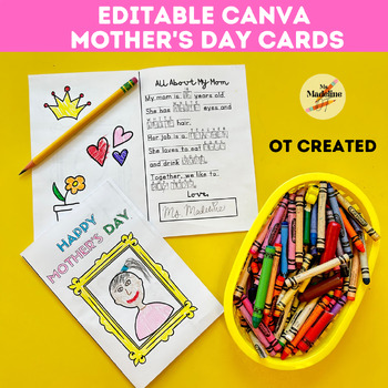 Editable Canva Mother's Day Cards by Ms Madeline OT | TPT