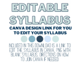 Blue Editable Canva Syllabus and Blank PNG copy of it.