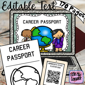 Preview of Editable Career Passport Bundle with Soft Skills Rotations, QR Codes, & Posters