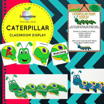 Preview of Editable Caterpillar Classroom Display | Word Wall | Sight Words | Numbers