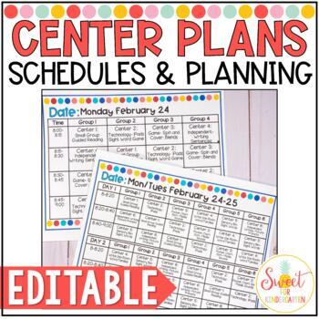 Preview of Editable Center Rotation Schedules and Planning Pages