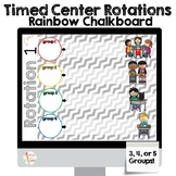 Timed Center Rotations PowerPoint 3, 4, or 5 Groups! Color