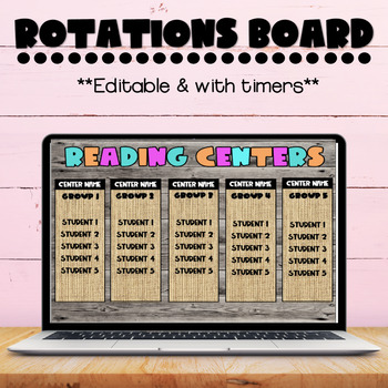 Preview of Editable Center Rotations Powerpoint 3, 4, or 5 groups!