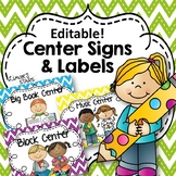 Editable Center Signs & Labels