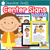 Editable Center Signs for Preschool & Pre-K