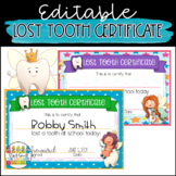 Editable Certificate | Lost Tooth