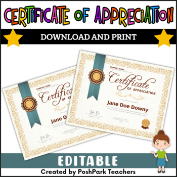 Editable Awards Template Worksheets Teaching Resources Tpt