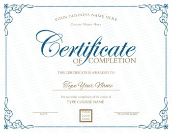 certificate of completion template free printable