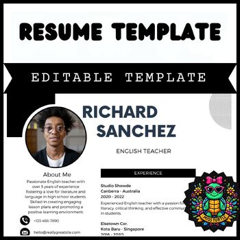 Preview of Editable Resume Template for Microsoft Word 2024