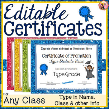 Preview of Editable Certificates For any Class