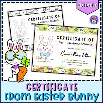 Preview of Editable Certificates from the Easter Bunny
