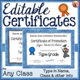 Editable Certificates - of Completion, Promotion, or Achie
