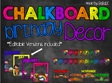 Editable Chalkboard Birthday Decor