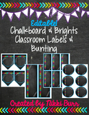 Editable Chalkboard & Brights Classroom Labels & More!