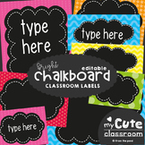 Editable Chalkboard Labels - Brights