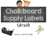*Editable* Chalkboard Supply Labels