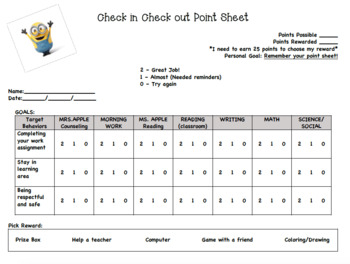 Preview of Editable Check In Check Out Point Sheet