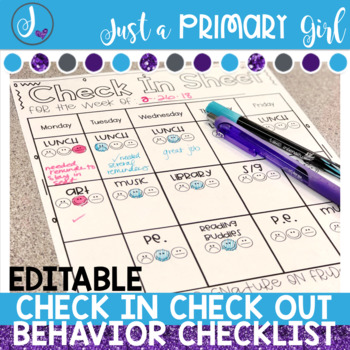 Preview of Editable Student Daily Behavior Charts & Data Recording Graph