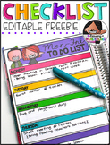 Editable Checklist Freebie