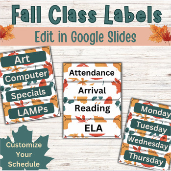 Preview of Editable Cheerful Fall Visual Schedule Labels | Google