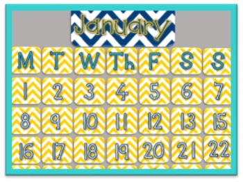 Preview of Editable Chevron Calendar Set - Cut out and personalize!