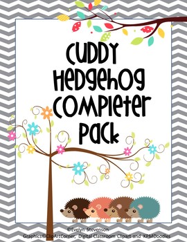 Preview of Editable Chevron Cuddly Hedgehog Completer Pack