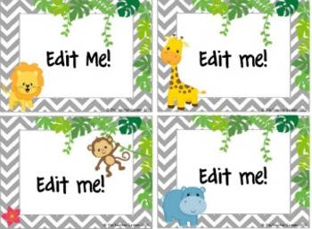 Editable Chevron Jungle Job Cards by Innovate Motivate Educate | TPT