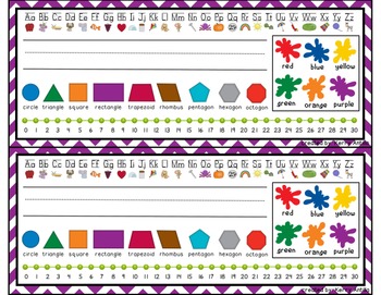 editable chevron kindergarten desk name tags number lines to 30