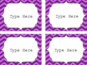 Editable Chevron Labels: Pink and Purple by Mercedes Hutchens | TPT